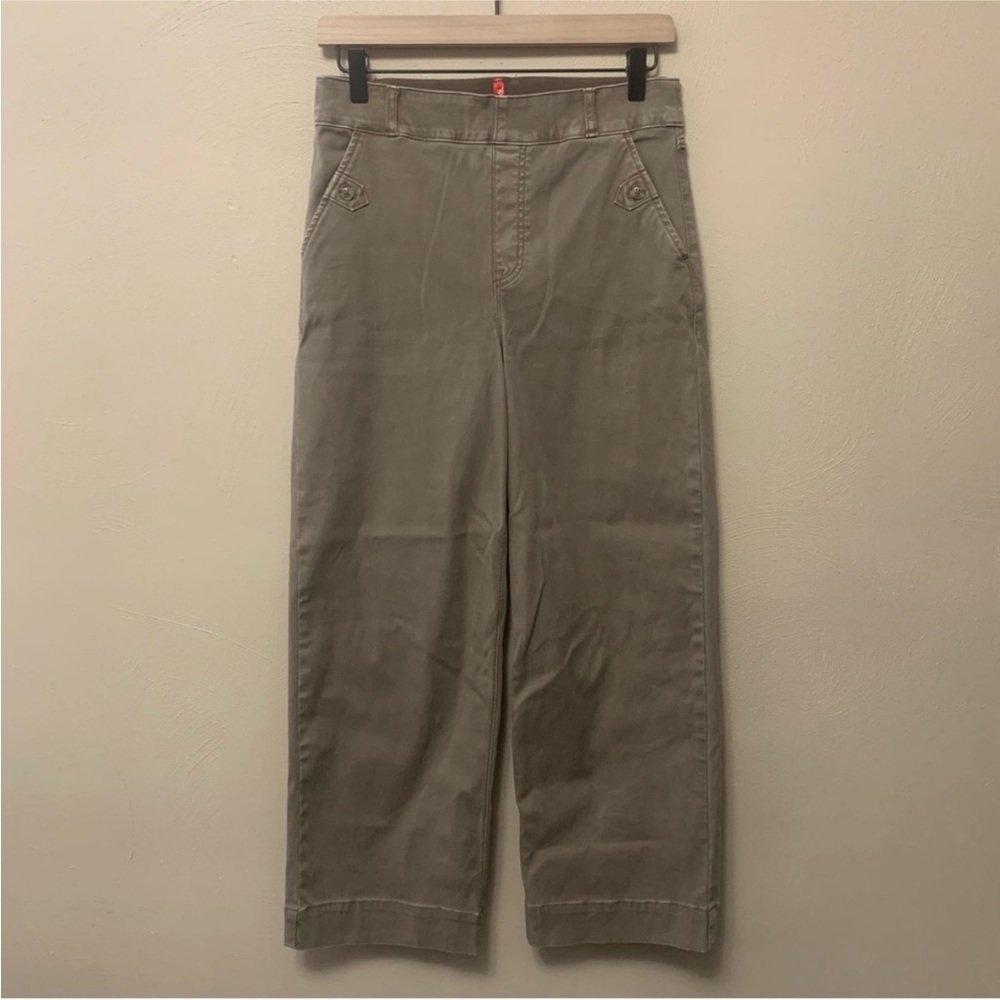 Spanx Stretch Twill Pull-On Cropped Wide Leg Pant Size Medium